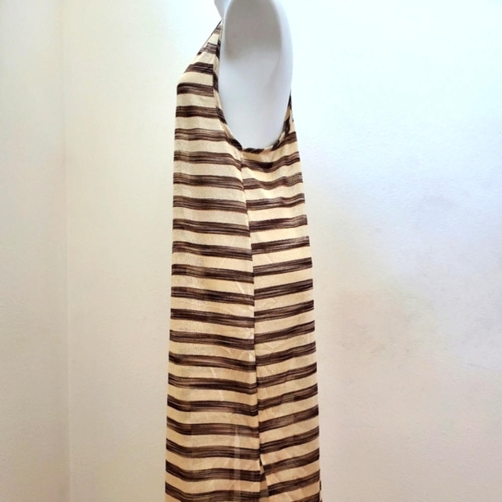 Elif for Jordan Taylor Women's Knit Black & Gold Striped A- Line Tank Dress - Picture 7 of 10